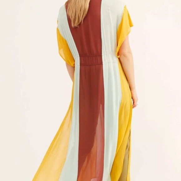 NEW FREE PEOPLE X NFC RAINBOW KAFTAN KIMONO MAXI T - Picture 3 of 4